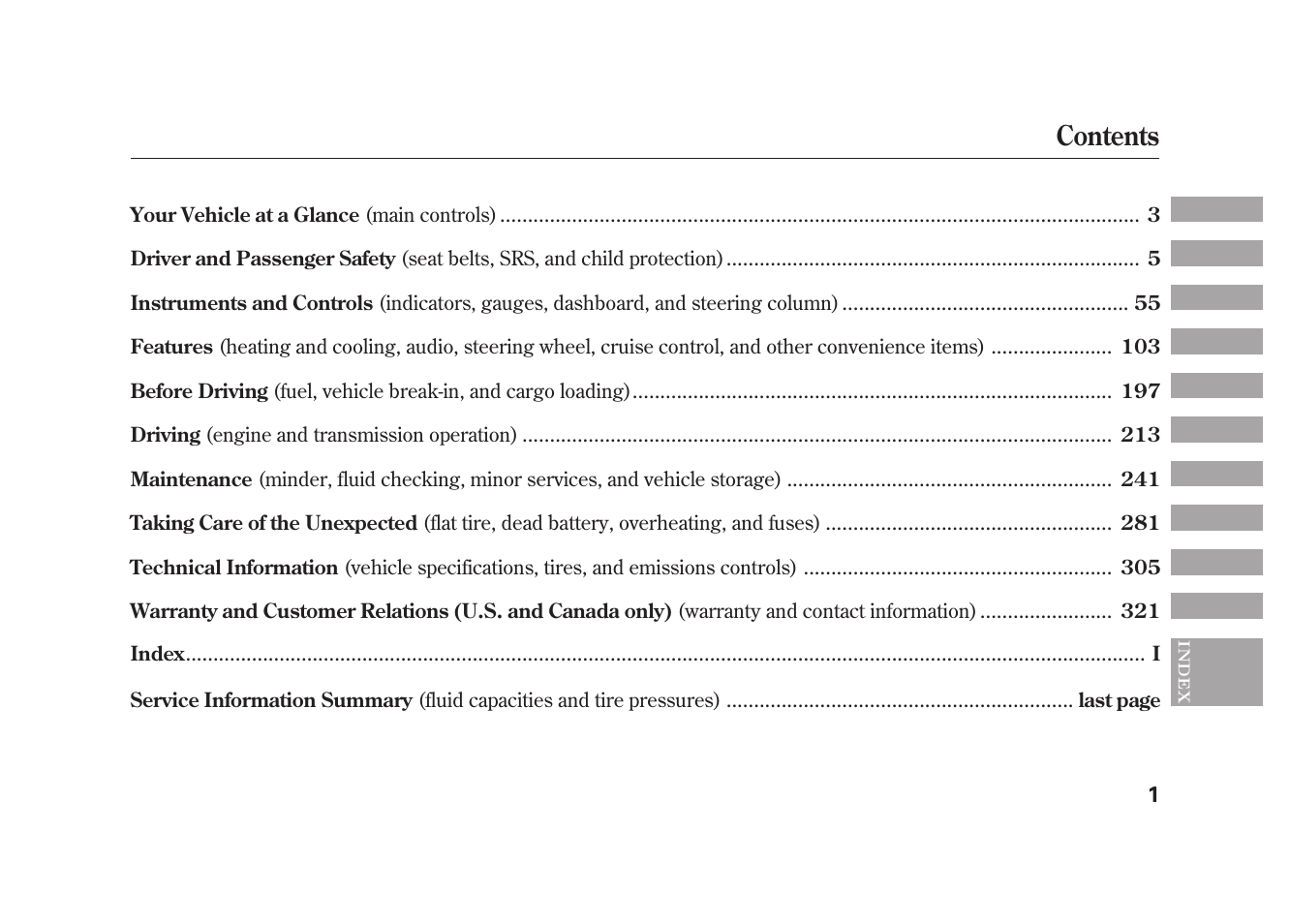 HONDA 2009 Element User Manual | Page 7 / 346