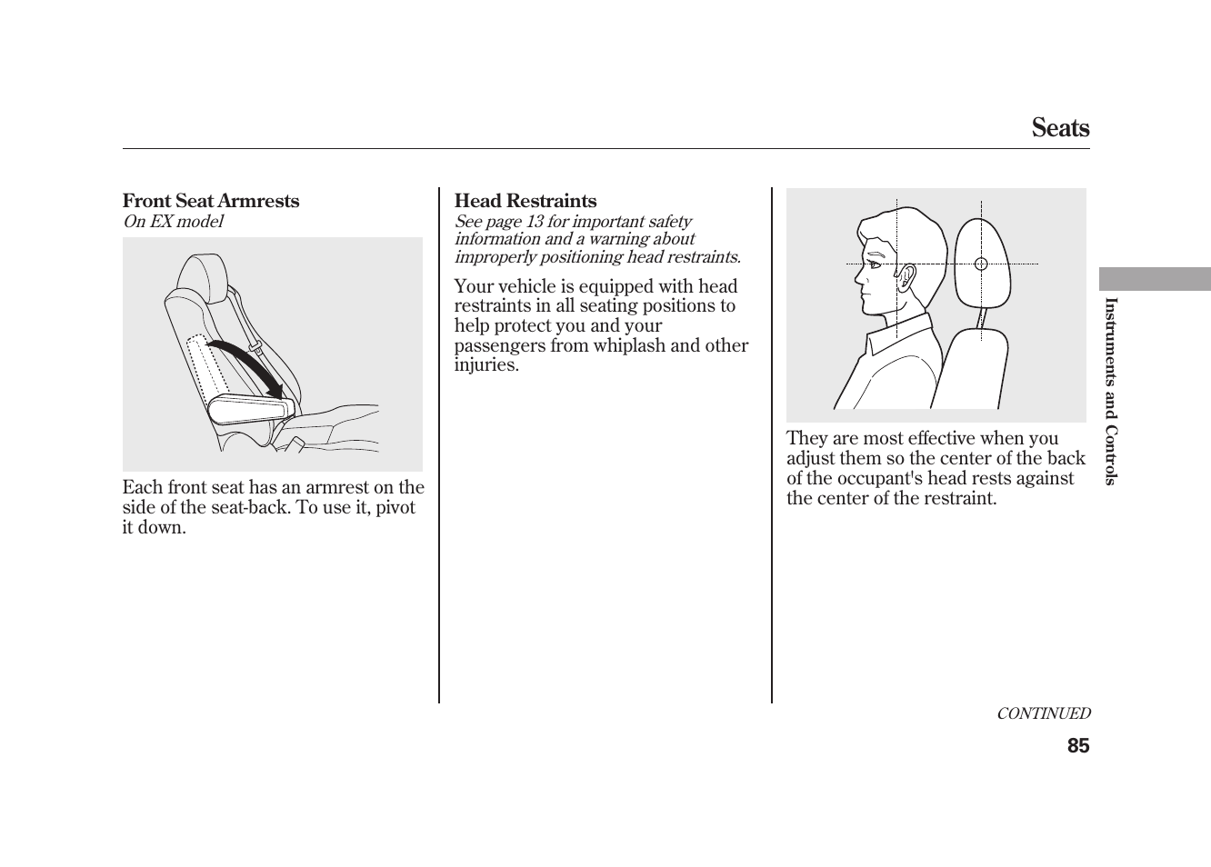 Seats | HONDA 2009 Element User Manual | Page 91 / 346