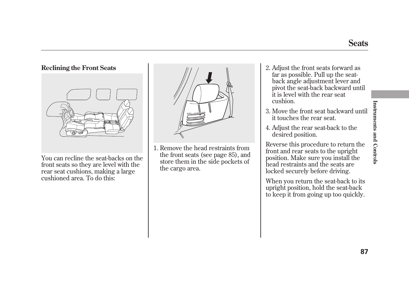 Seats | HONDA 2009 Element User Manual | Page 93 / 346