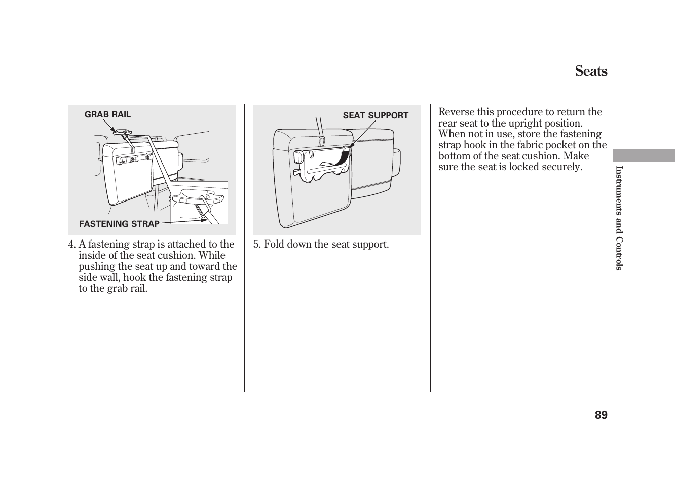 Seats | HONDA 2009 Element User Manual | Page 95 / 346