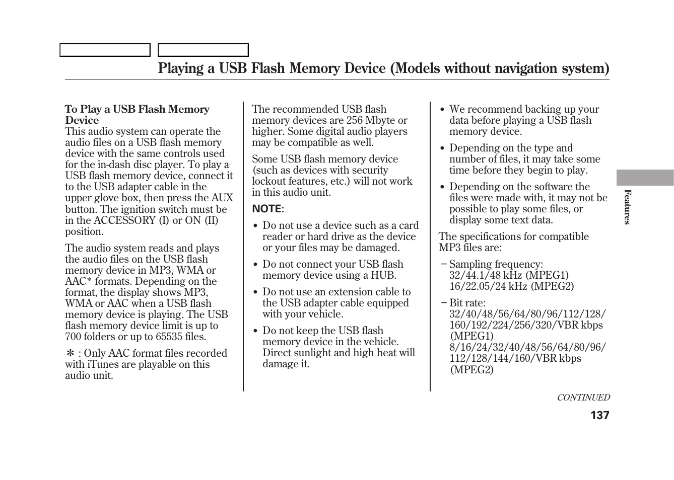 HONDA 2009 Fit User Manual | Page 140 / 352