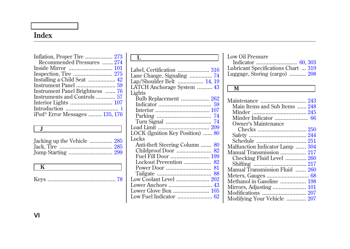 Index | HONDA 2009 Fit User Manual | Page 345 / 352