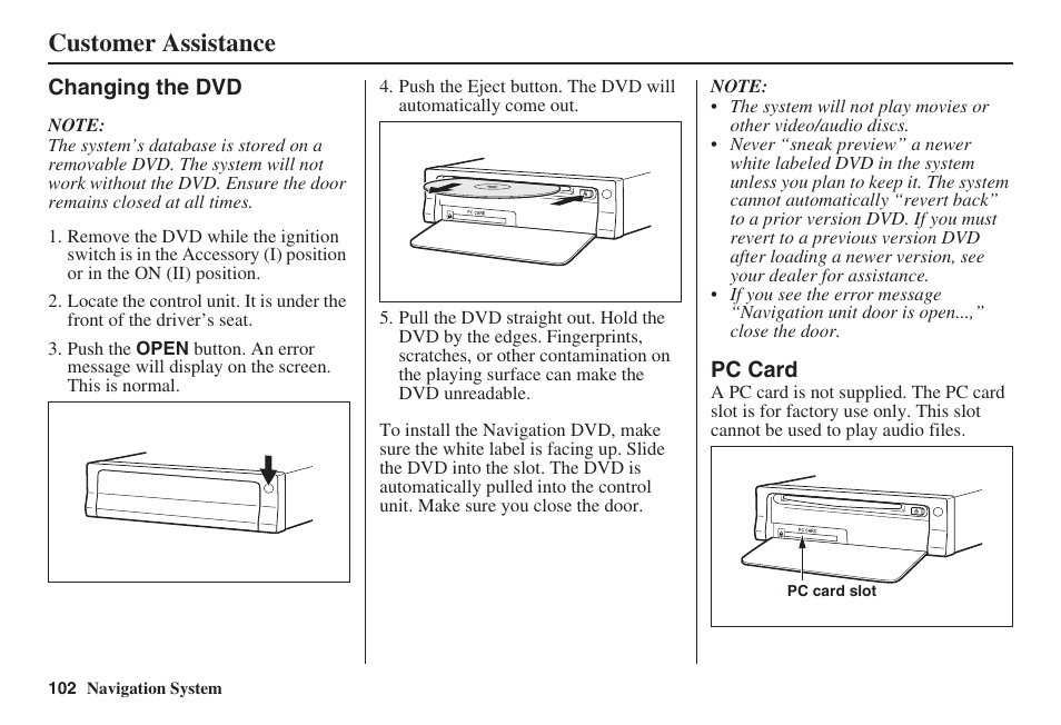 Customer assistance | HONDA 2008 Ridgeline 31SJC8100 User Manual | Page 103 / 136