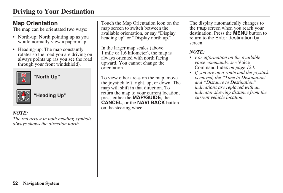 Driving to your destination | HONDA 2008 Ridgeline 31SJC8100 User Manual | Page 53 / 136