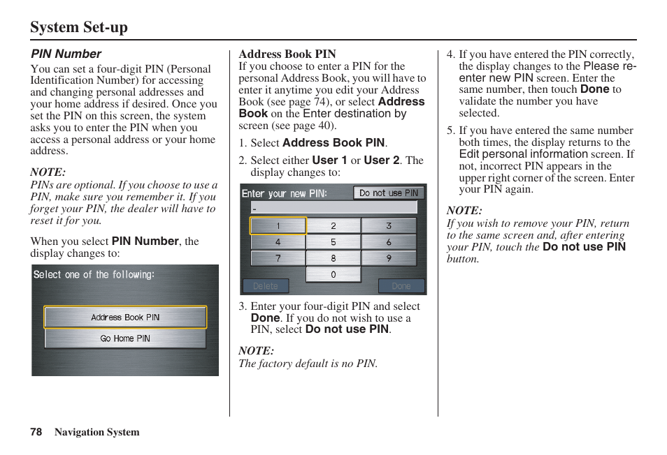 System set-up | HONDA 2008 Ridgeline 31SJC8100 User Manual | Page 79 / 136