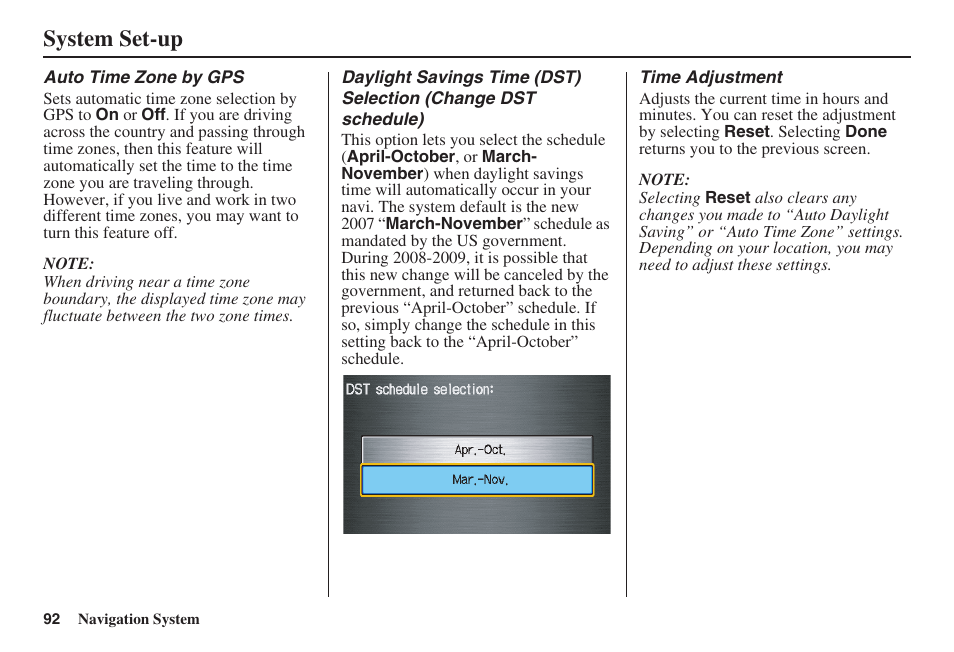 System set-up | HONDA 2008 Ridgeline 31SJC8100 User Manual | Page 93 / 136