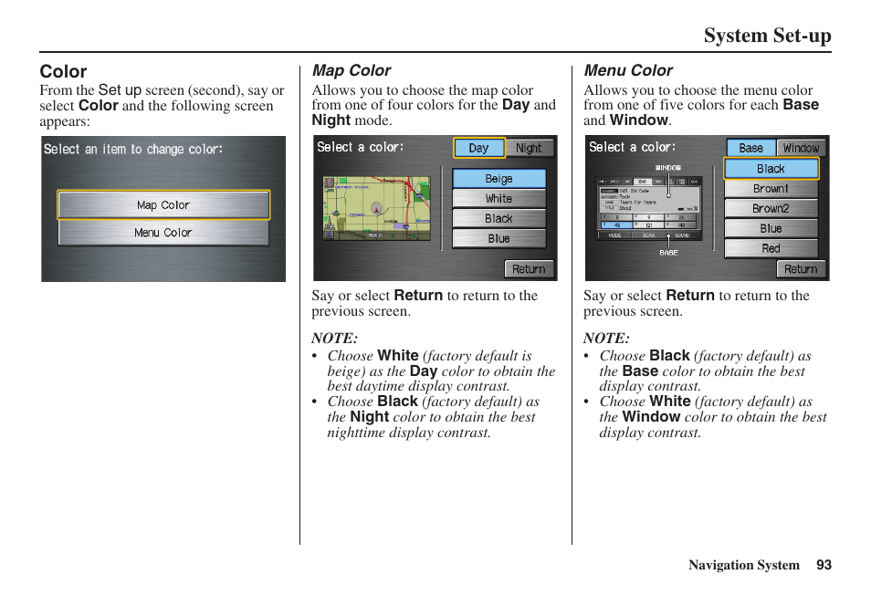 System set-up | HONDA 2008 Ridgeline 31SJC8100 User Manual | Page 94 / 136