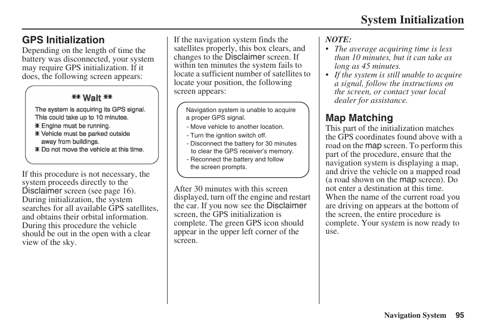 System initialization | HONDA 2008 Ridgeline 31SJC8100 User Manual | Page 96 / 136