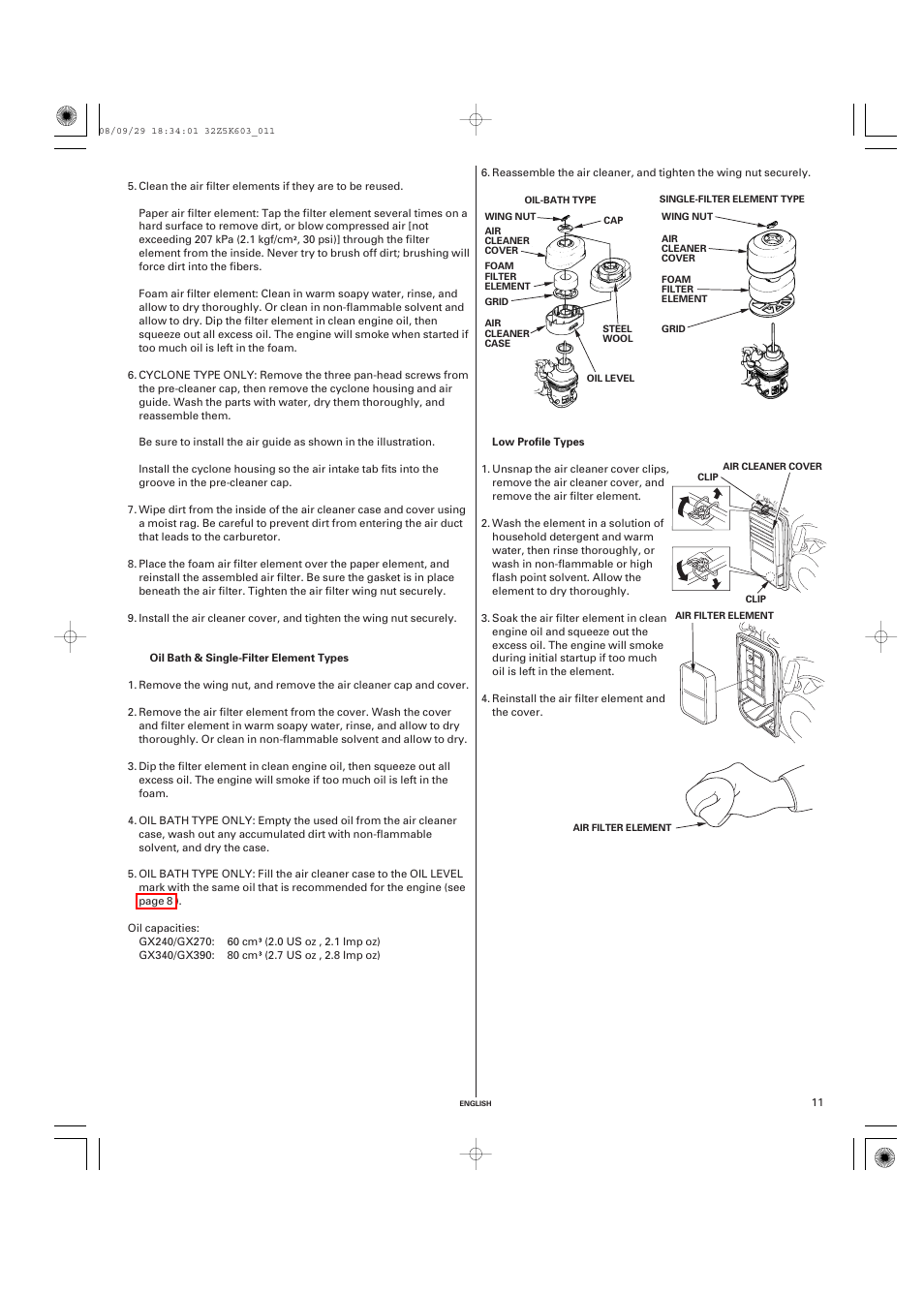 HONDA GX340 User Manual | Page 11 / 60