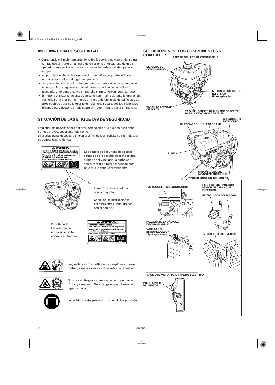 HONDA GX340 User Manual | Page 42 / 60