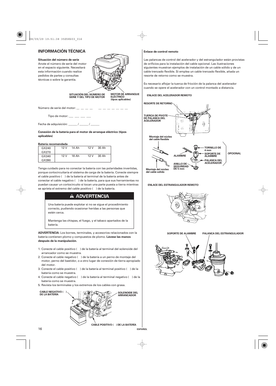 HONDA GX340 User Manual | Page 56 / 60