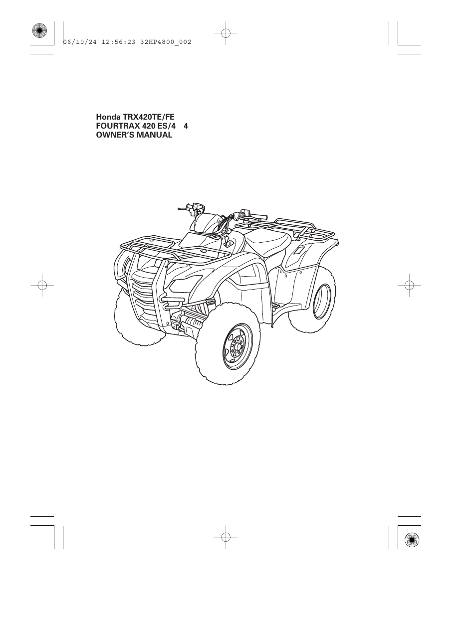 HONDA TRX420TE/FE User Manual | 236 pages