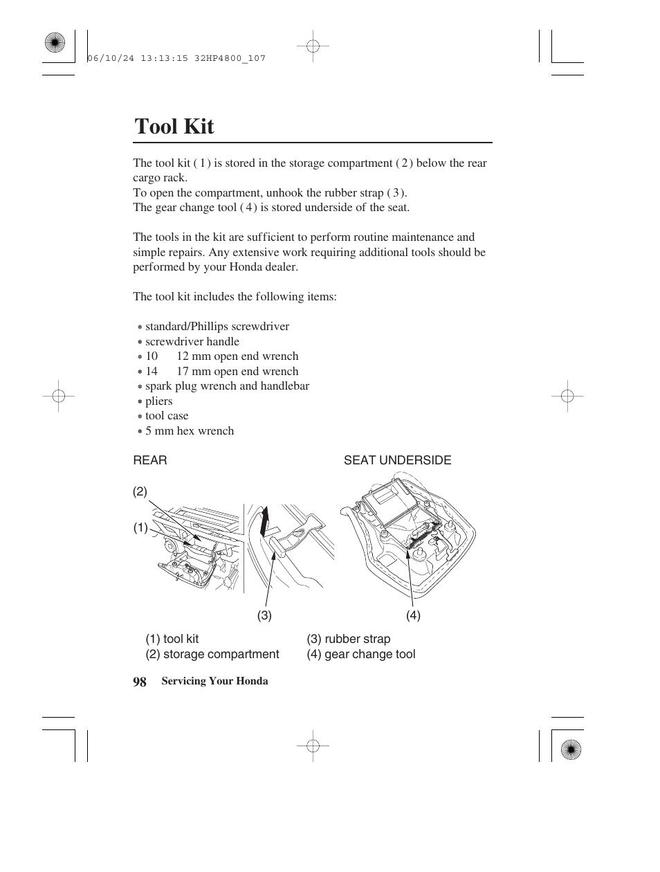 Tool kit | HONDA TRX420TE/FE User Manual | Page 106 / 236