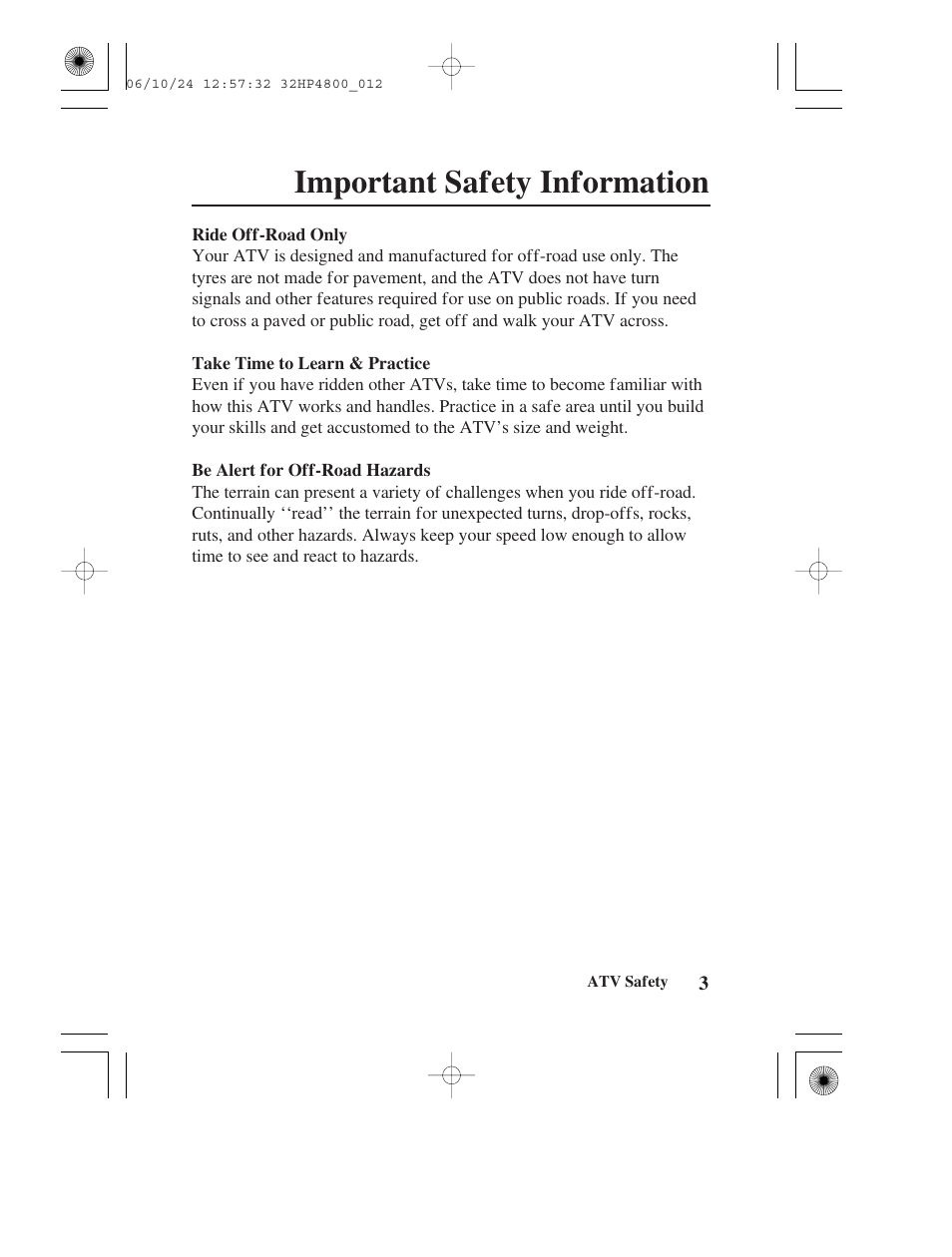 Important safety information | HONDA TRX420TE/FE User Manual | Page 11 / 236