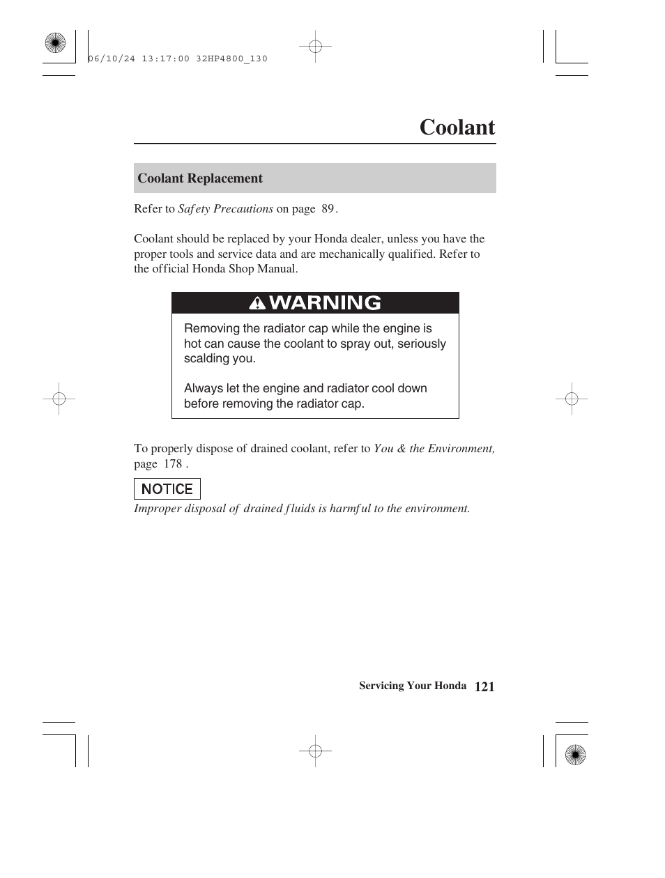 Coolant | HONDA TRX420TE/FE User Manual | Page 129 / 236