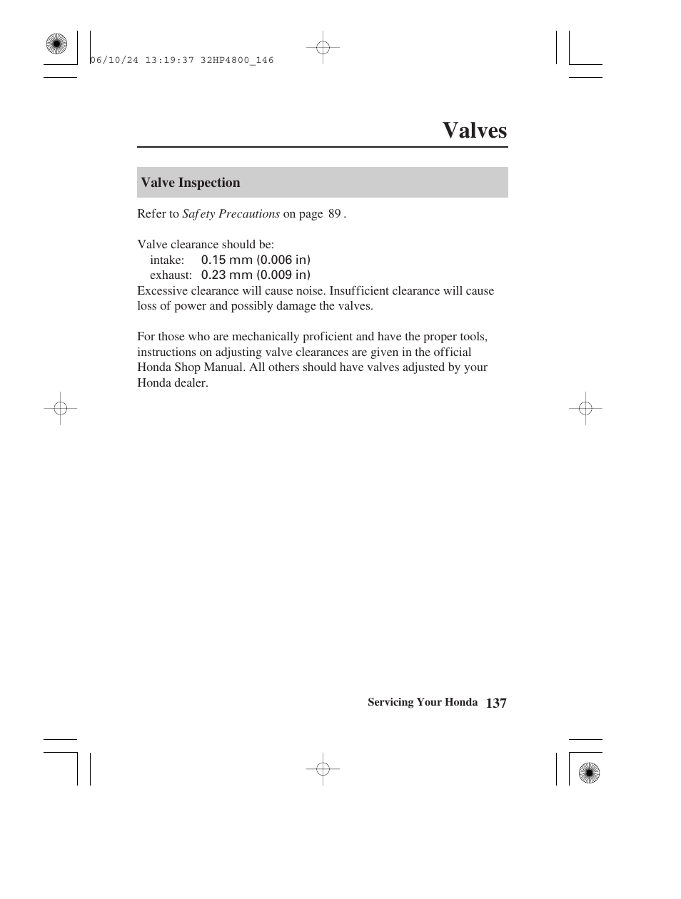 Valves | HONDA TRX420TE/FE User Manual | Page 145 / 236