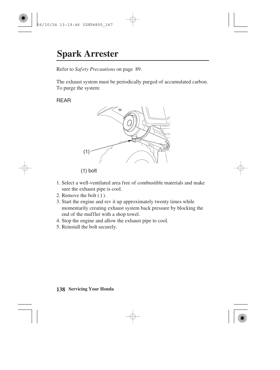 Spark arrester | HONDA TRX420TE/FE User Manual | Page 146 / 236