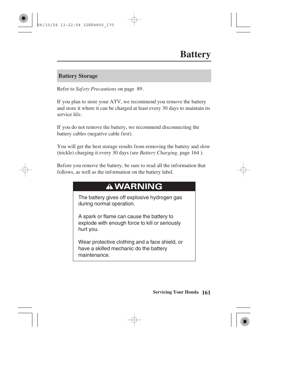 Battery | HONDA TRX420TE/FE User Manual | Page 169 / 236