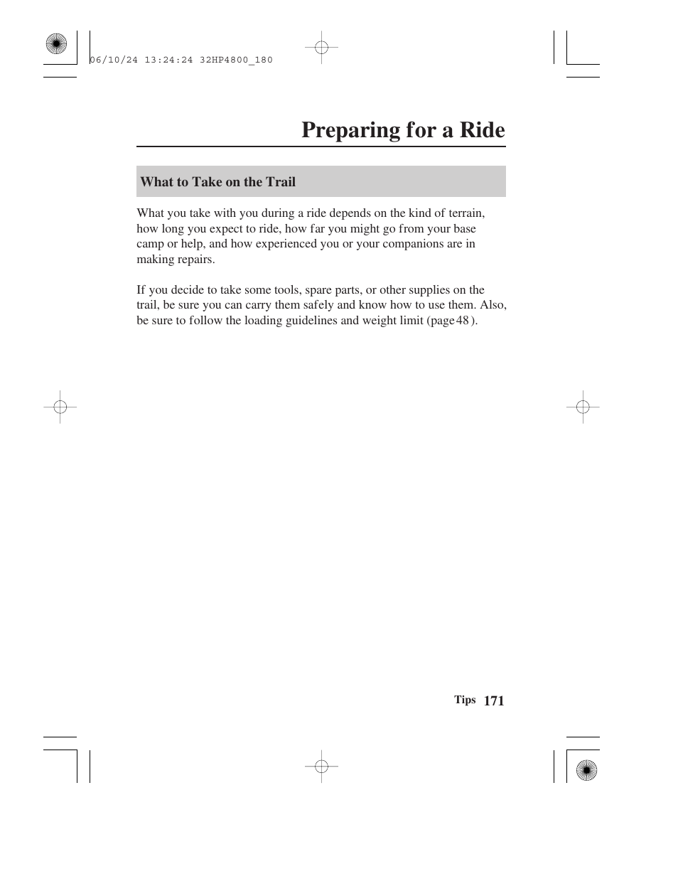 Preparing for a ride | HONDA TRX420TE/FE User Manual | Page 179 / 236