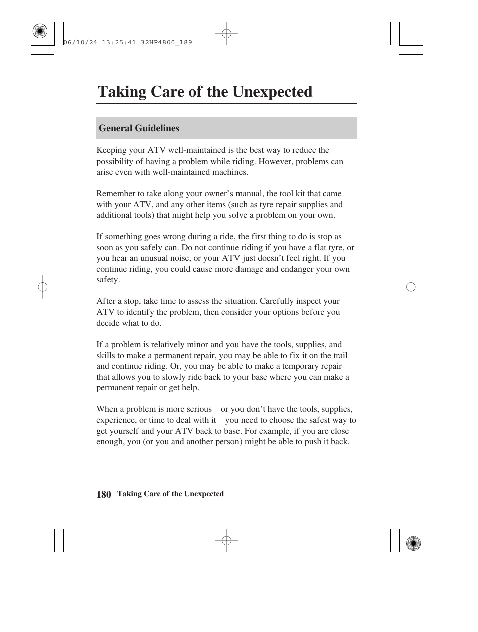 Taking care of the unexpected | HONDA TRX420TE/FE User Manual | Page 188 / 236