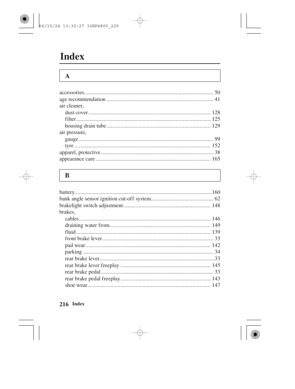 Index | HONDA TRX420TE/FE User Manual | Page 224 / 236