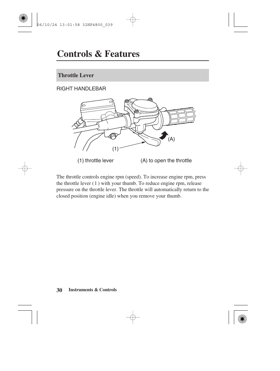 Controls & features | HONDA TRX420TE/FE User Manual | Page 38 / 236