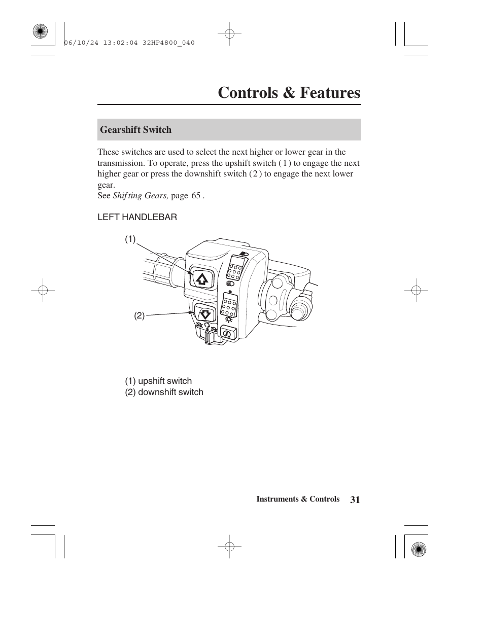 Controls & features | HONDA TRX420TE/FE User Manual | Page 39 / 236