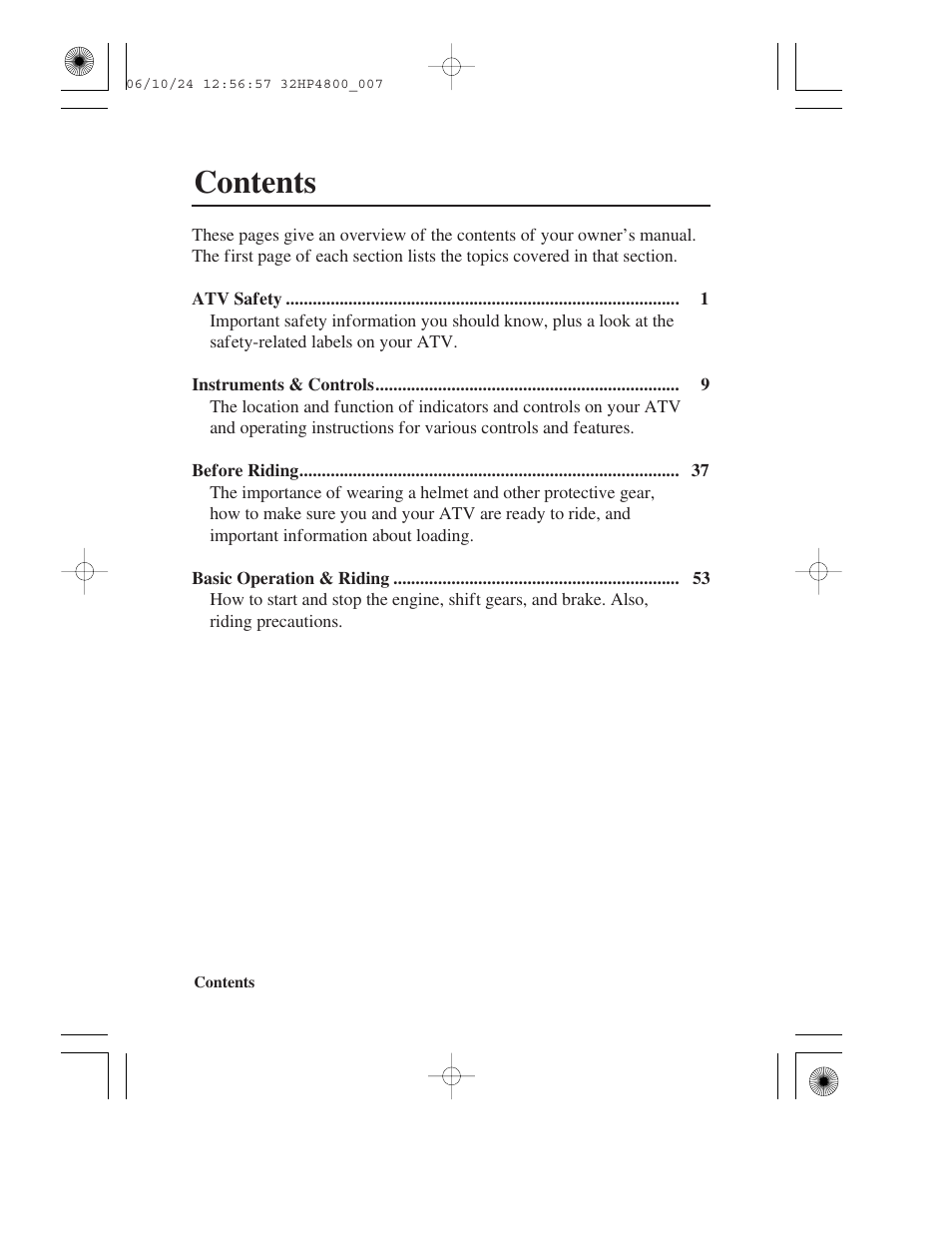 HONDA TRX420TE/FE User Manual | Page 6 / 236