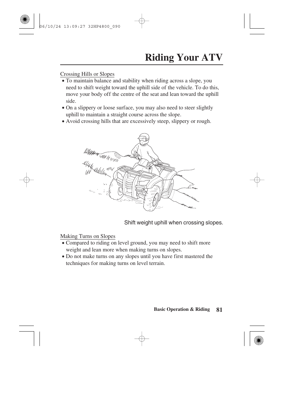 Riding your atv | HONDA TRX420TE/FE User Manual | Page 89 / 236