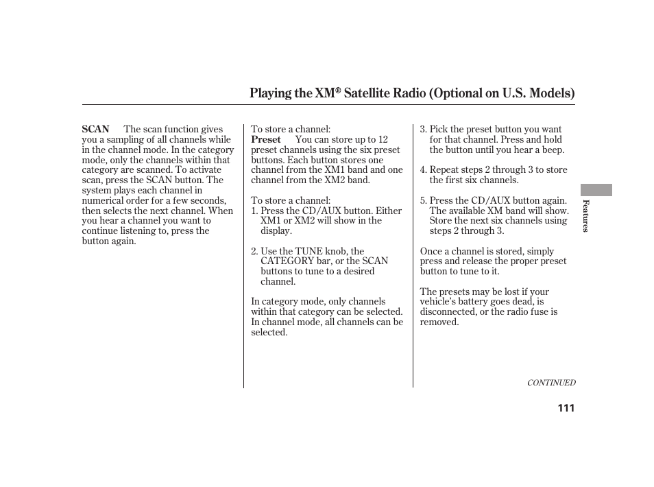 HONDA 2008 S2000 User Manual | Page 117 / 270