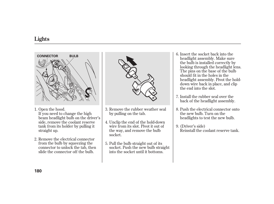 Lights | HONDA 2008 S2000 User Manual | Page 186 / 270