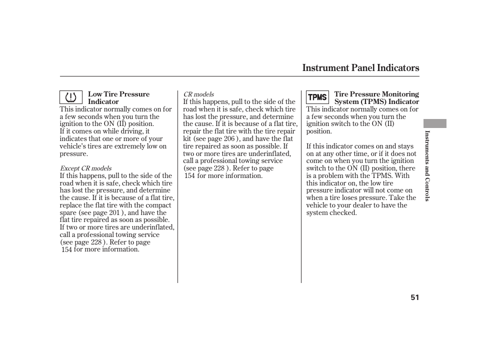 Instrument panel indicators | HONDA 2008 S2000 User Manual | Page 57 / 270