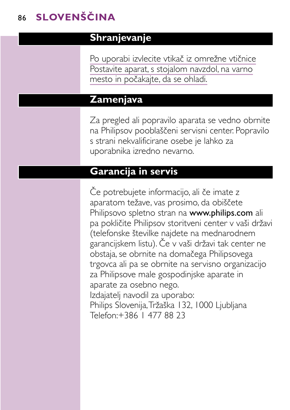 Philips hp4696 00 User Manual | Page 86 / 100