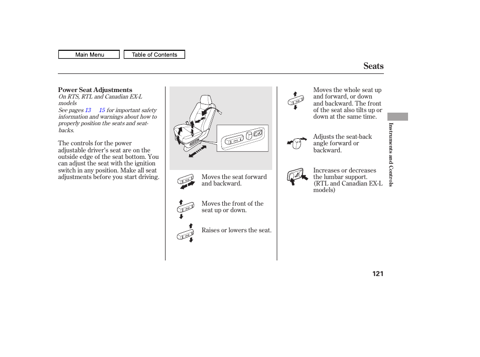 Seats, 2011 ridgeline | HONDA 2011 Ridgeline User Manual | Page 125 / 423