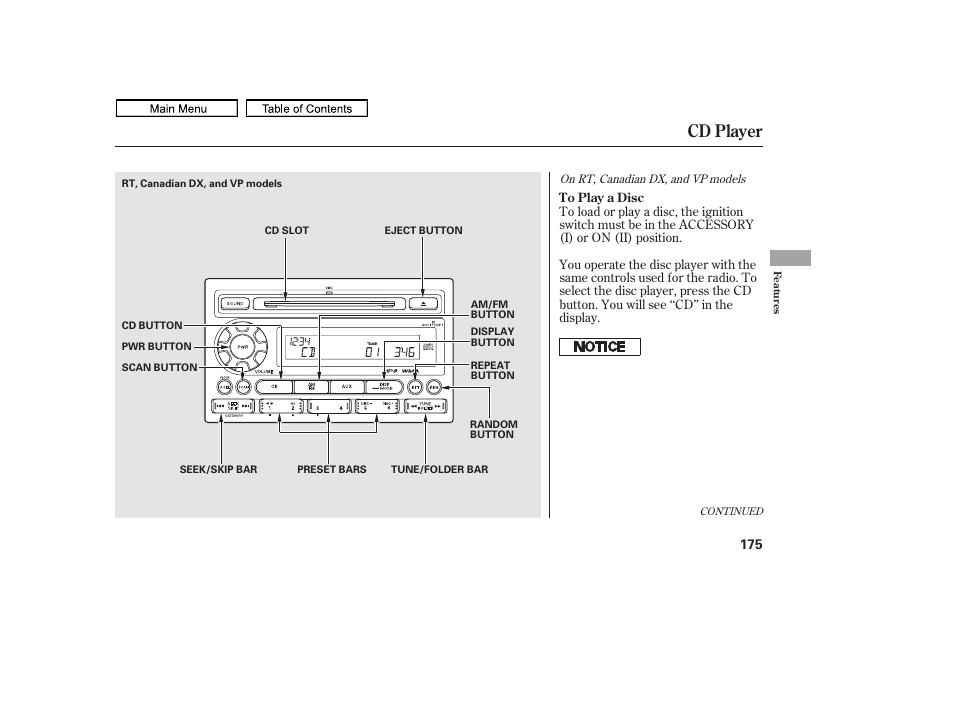 Cd player, 2011 ridgeline | HONDA 2011 Ridgeline User Manual | Page 179 / 423