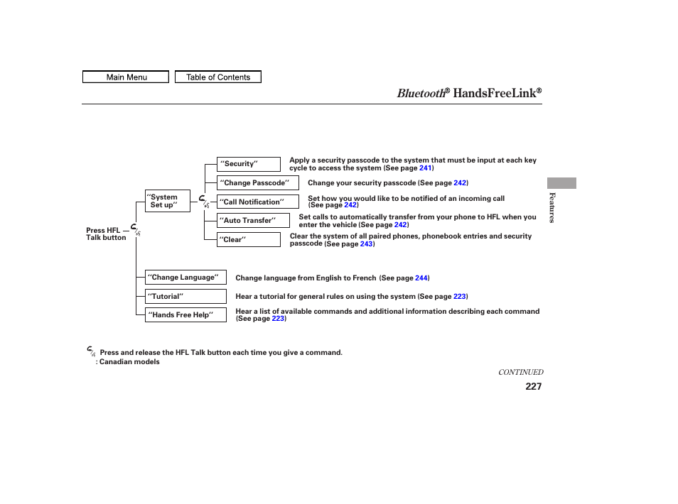 Handsfreelink, Bluetooth, 2011 ridgeline | HONDA 2011 Ridgeline User Manual | Page 231 / 423