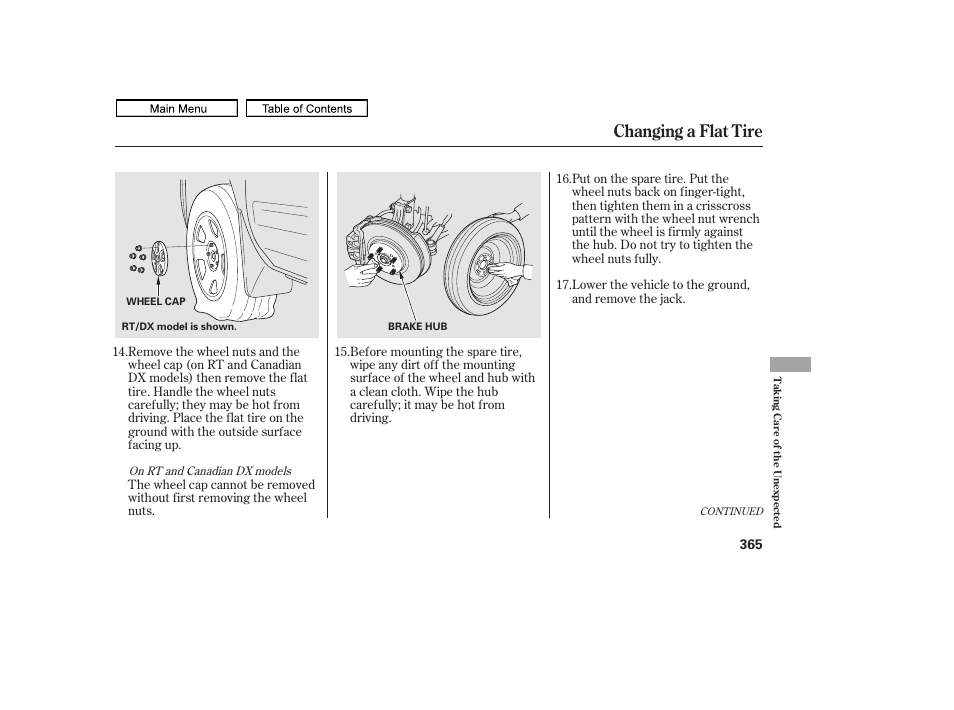 Changing a flat tire, 2011 ridgeline | HONDA 2011 Ridgeline User Manual | Page 369 / 423