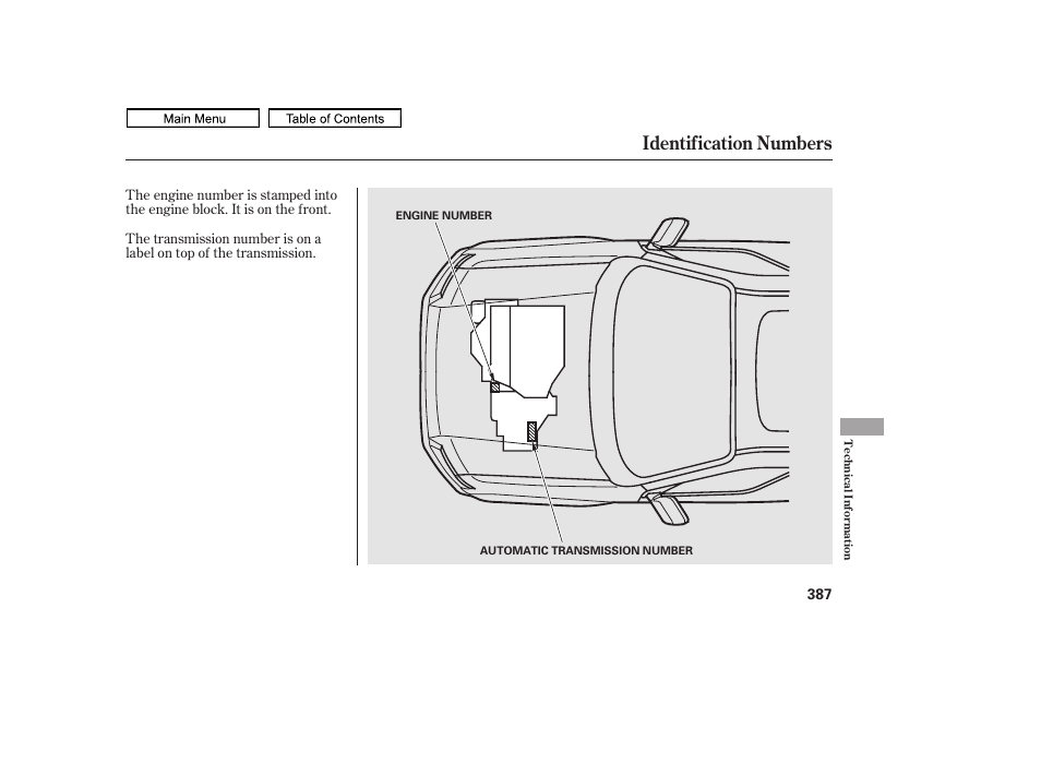 Identification numbers, 2011 ridgeline | HONDA 2011 Ridgeline User Manual | Page 391 / 423