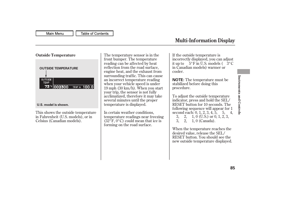 Multi-information display, 2011 ridgeline | HONDA 2011 Ridgeline User Manual | Page 89 / 423