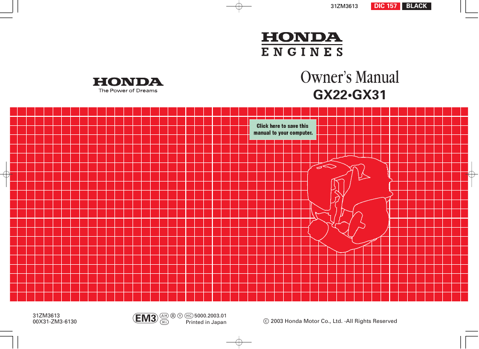 HONDA GX22 User Manual | 60 pages