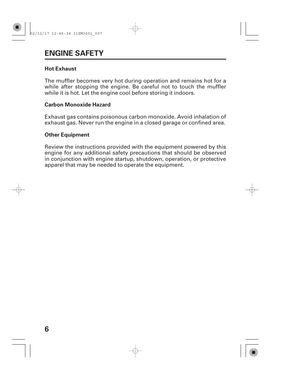 6engine safety | HONDA GX22 User Manual | Page 8 / 60