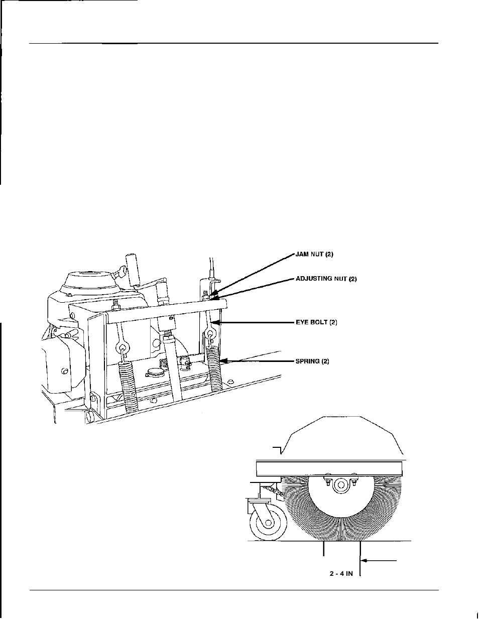 Broom contact adjustment, Maintenance, Adjustments | Broom | HONDA FS7054 User Manual | Page 21 / 40