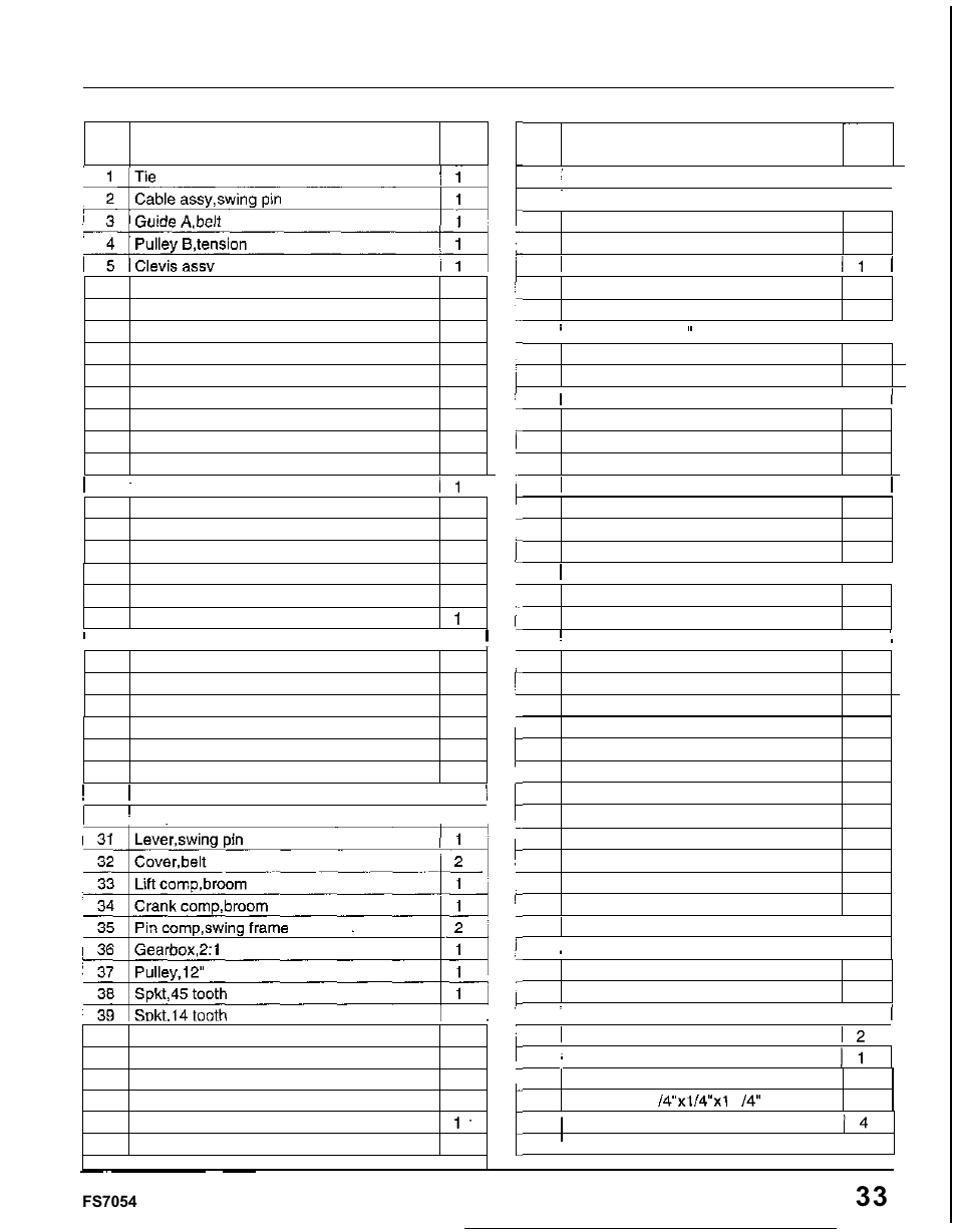 Parts | HONDA FS7054 User Manual | Page 34 / 40