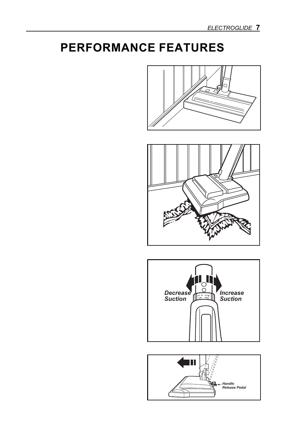 Performance features | H-P Products Electric Powerhead Electroglide User Manual | Page 7 / 16