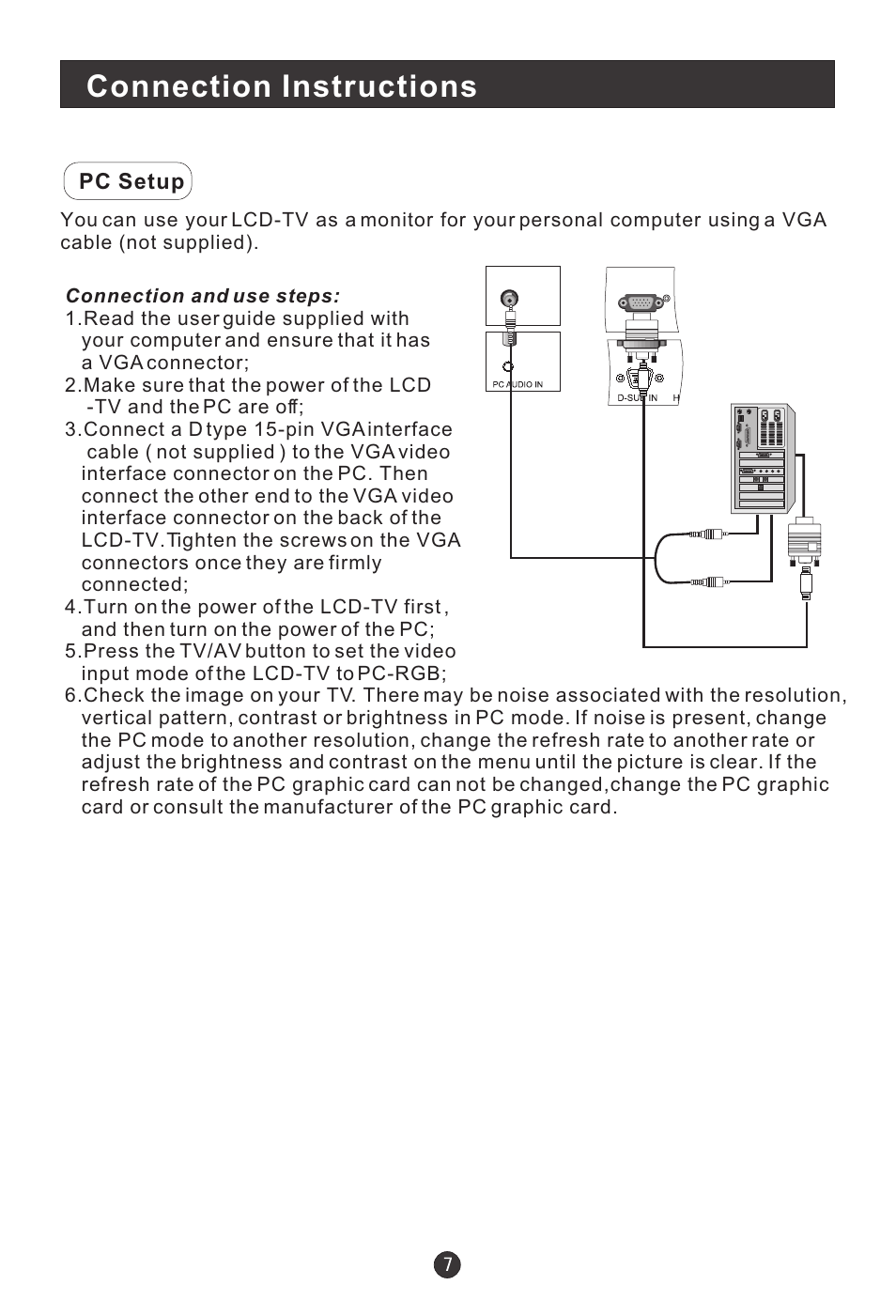 Connection instructions | haier L20G1-A0 User Manual | Page 9 / 24