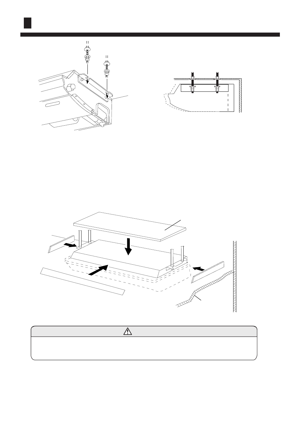 Installation of indoor unit, Caution | haier AC282AFERA User Manual | Page 18 / 31