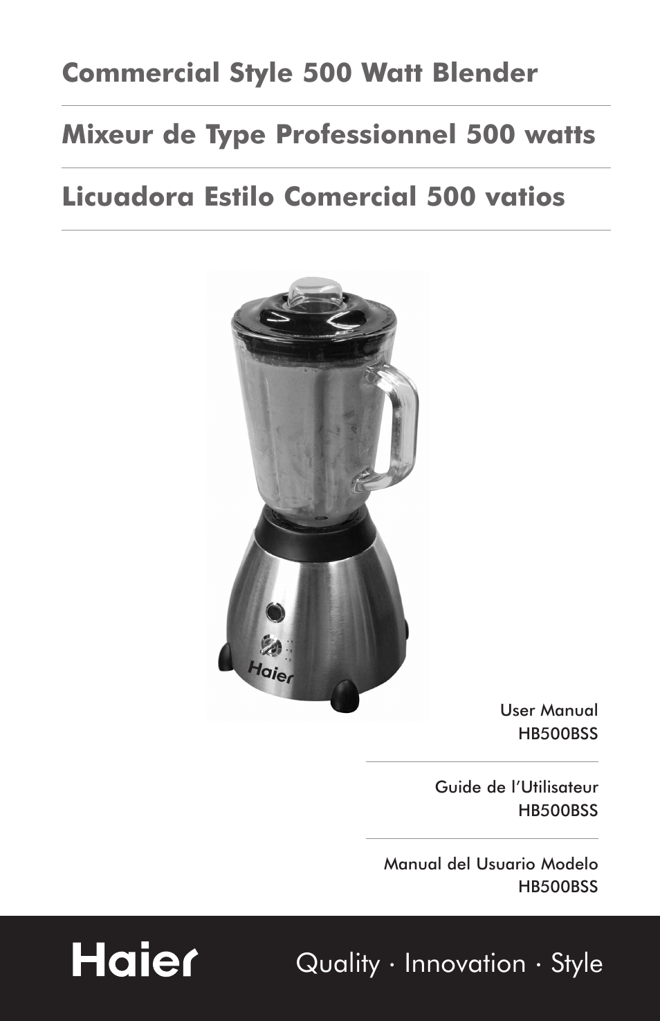 haier HB500BSS User Manual | 12 pages