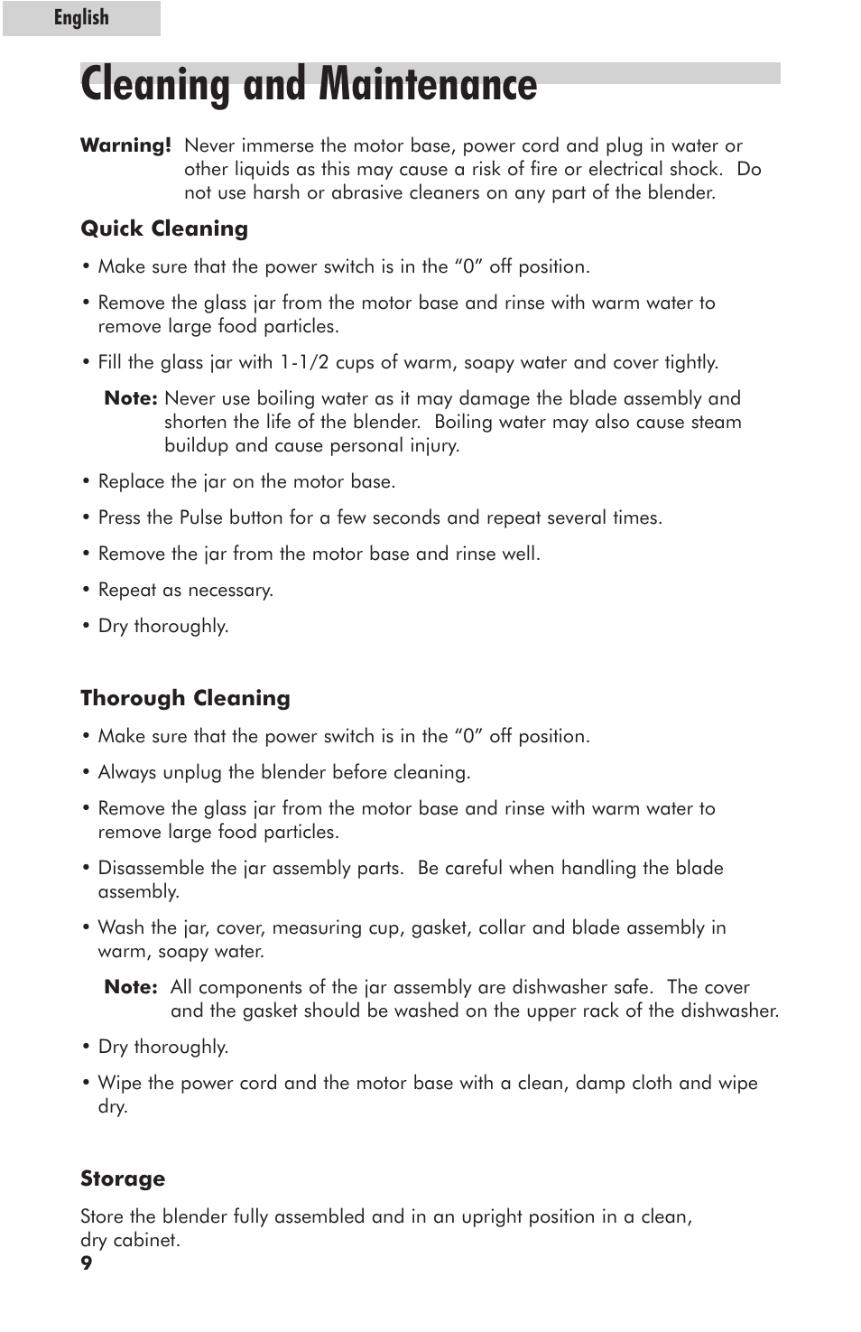 Cleaning and maintenance | haier HB500BSS User Manual | Page 10 / 12