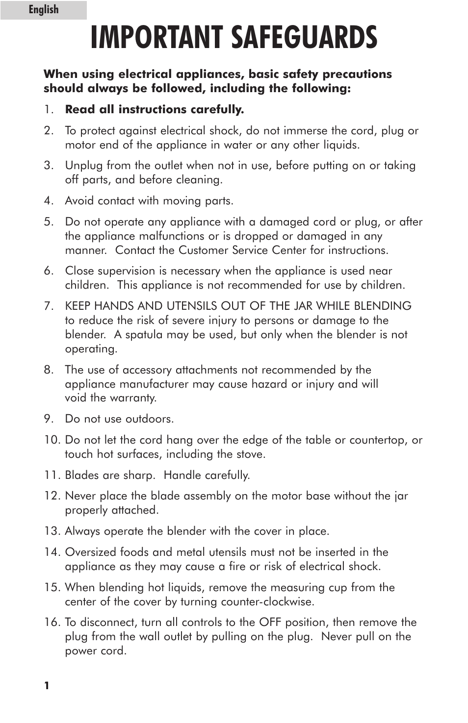 Important safeguards | haier HB500BSS User Manual | Page 2 / 12