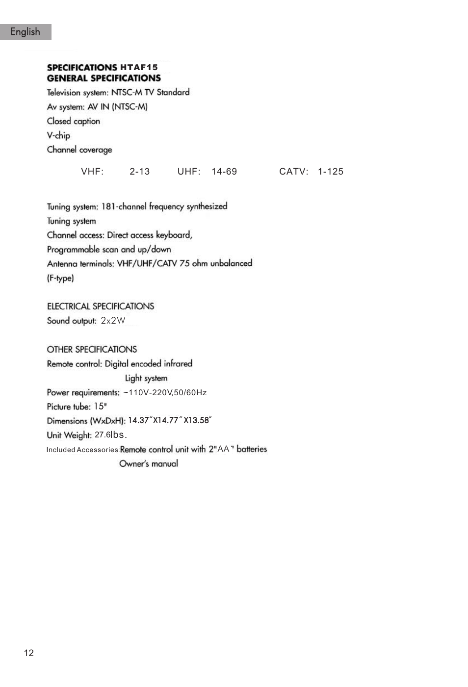 haier HTAF15 User Manual | Page 13 / 38